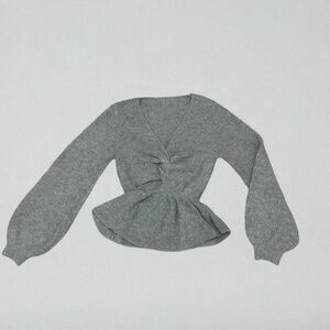 Gray Knotted Sweater Top